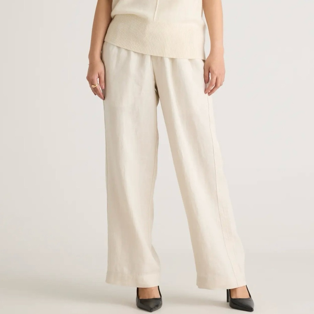 Quince cream linen pants